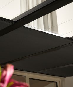 Terrasoverkapping plissé detail grijs -