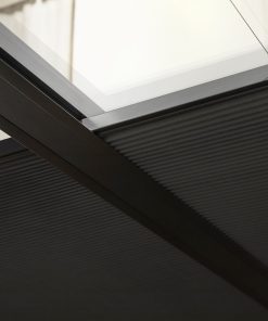Terrasoverkapping plissé detail grijs